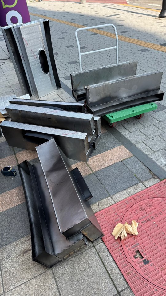 덕트시공 현장 제작 부재